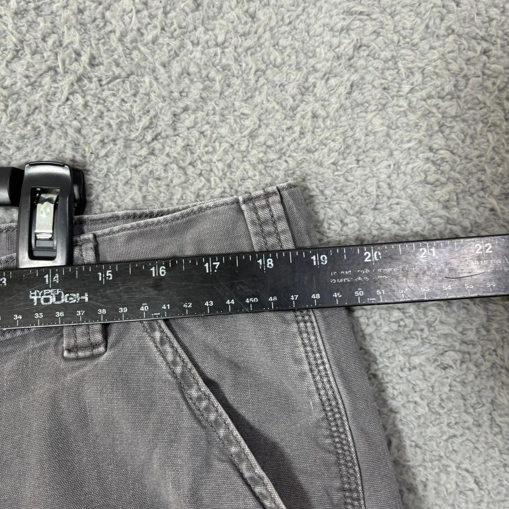 Carhartt Mens Gray Canvas Work Pants Utility Pocket Straight Leg 38x34